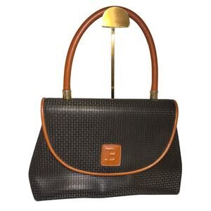 Bally Classic Black Monogram Satchel Hangbag
